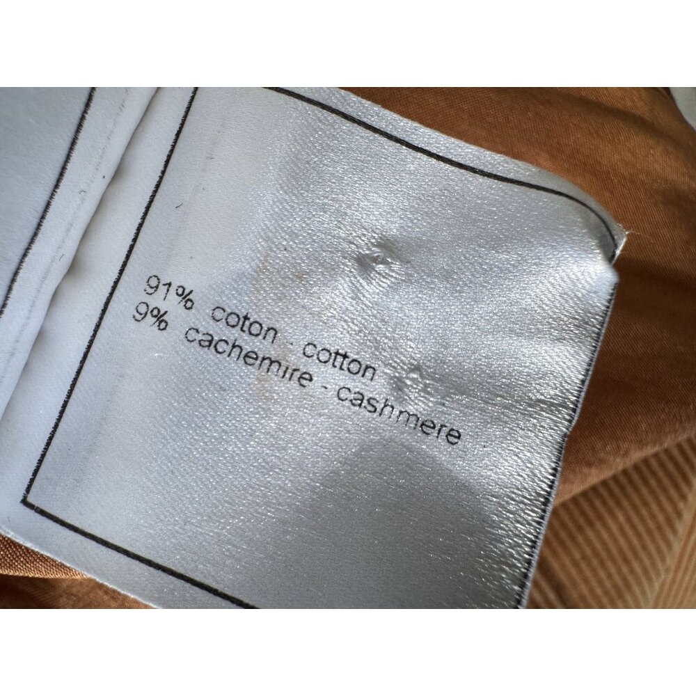 CHANEL 2003 03A Corduroy Coat Fur Trim Burnt Orange IT 42 Made in Italy - Picture 8 of 11